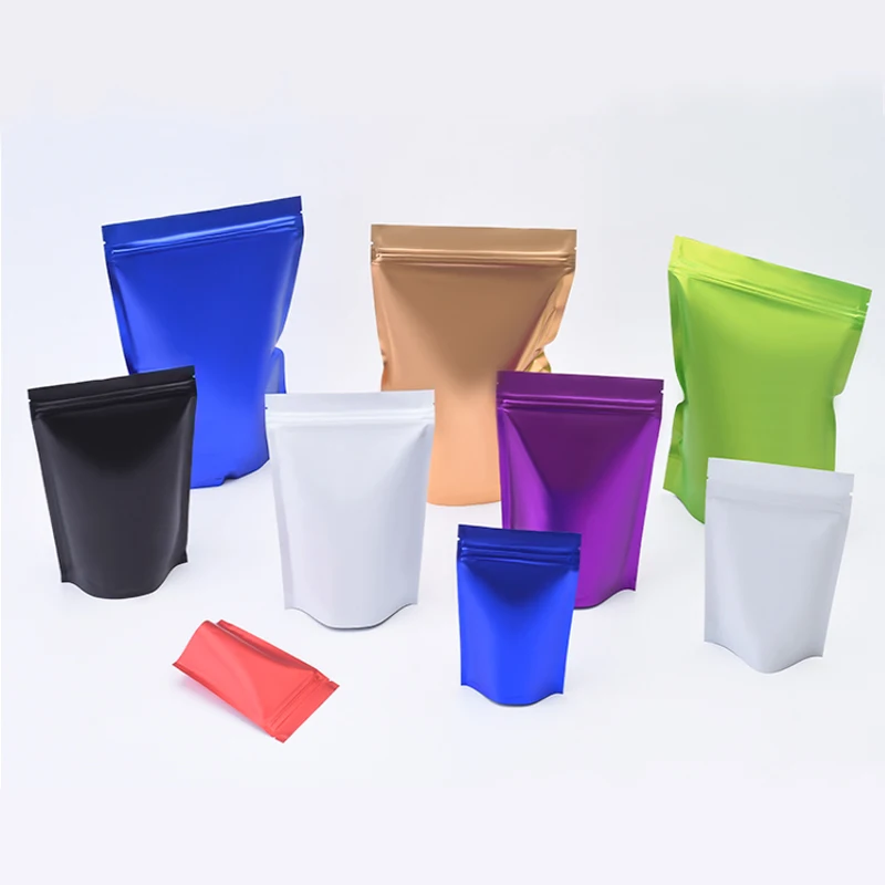 Customized LOGO Printed 50pcs/lot Sealable Mylar Bag Stand Up Zipper Resealable Packaging Aluminum Foil Pouch view 3