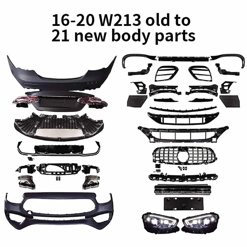 

be suitable for Mercedes-Benz E-Class W213 old model to new 16-20 modified 21 AMG front and rear body parts surround kit