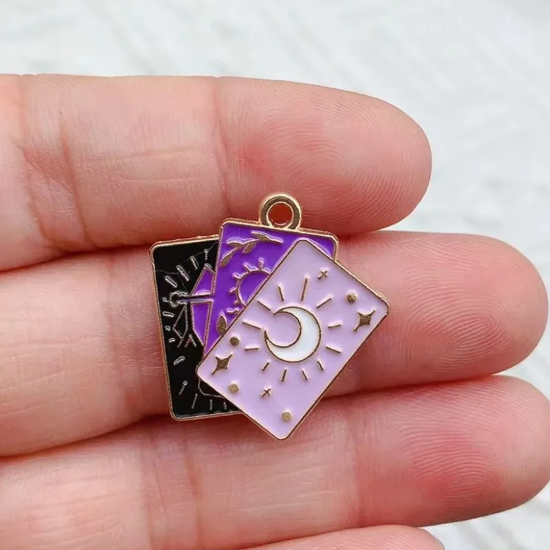 10pcs Sun Moon Star Tarot Charm for Jewelry Making Enamel Necklace Earring Pendant Diy Accessories Alloy Metal