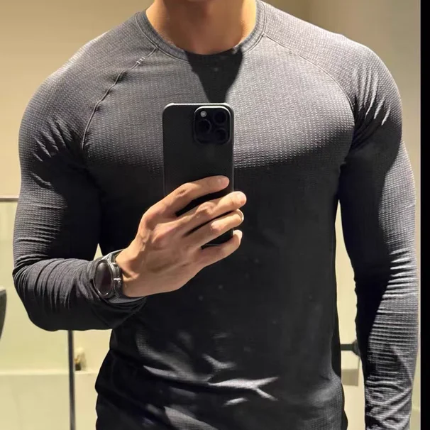 Lange Sve Fitn-Trainingskleidung für Herren, SL Lace Qui Dry, atmungsaktiv, enge Basisschicht, Irt für Outdoor-Radfahren