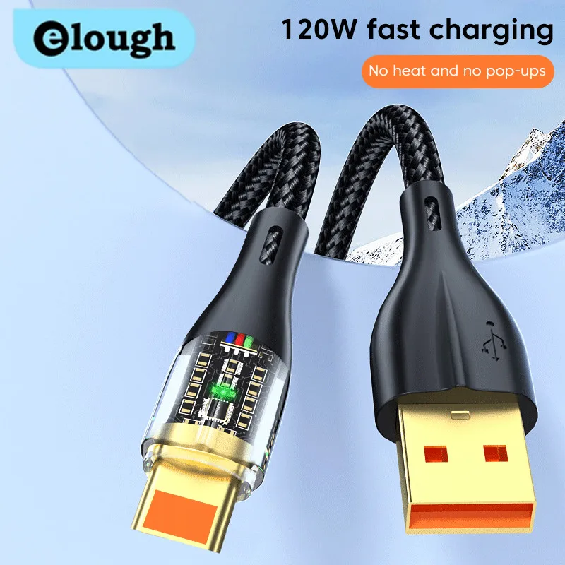 Elough 6A USB To Type c Fast Charging Data Cable PD 6A Data Cable Suitable For Huawei P50 P40 Samsung Honor Poco Mobile Phone