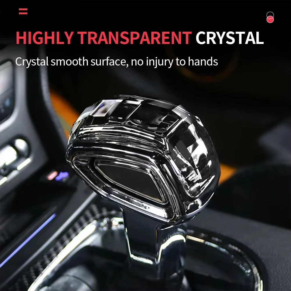 Replacement Crystal Gear Lever Stick Shift Knobs Handle for Ford Mustang 2015-2023 Car Interior Modified Accessories LED Light