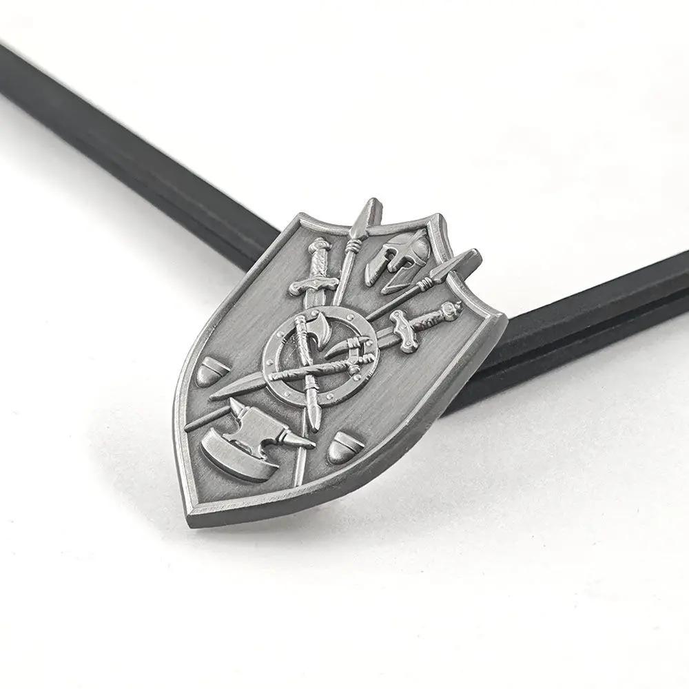 Spartan Warrior Shield Metal Enamel Pin, Spear Sword Helmet Lapel Badge Pin Collection Decoration Craft Gift