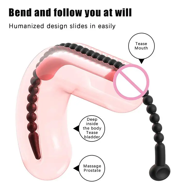 For Men Soft Silicone Urethral Dilator Horse Eye Stick Penis Rod 7 Sizes Male Masturbation Blockage Stimulator Catheter Sex Toys view 5