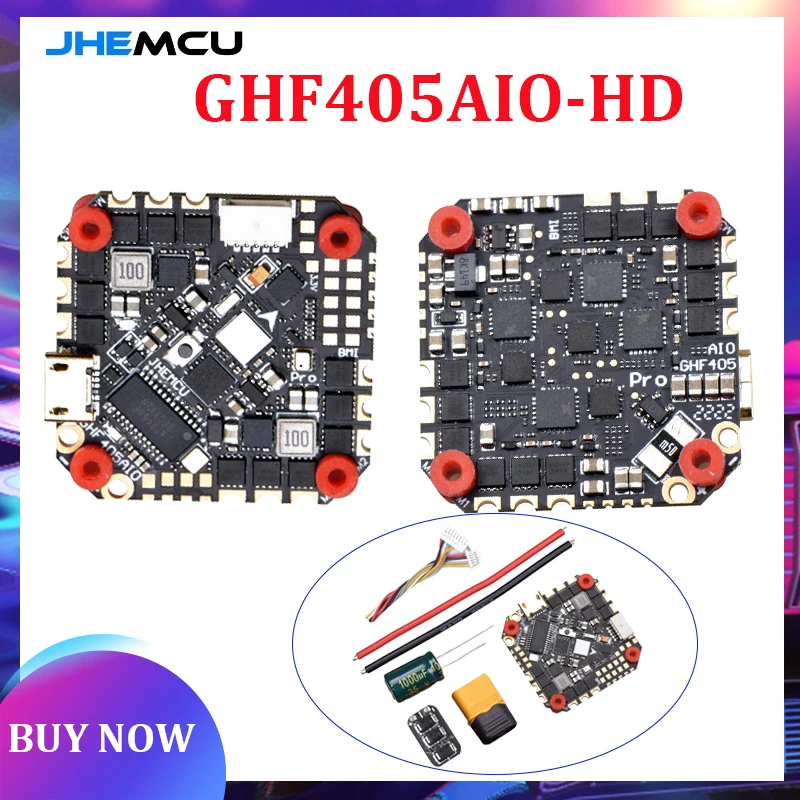 

JHEMCU GHF405AIO HD Betaflight F405 OSD Flight Controller With 40A ESC PWM Dshot600 2-6S for Toothpick RC FPV Racing Drone Toys