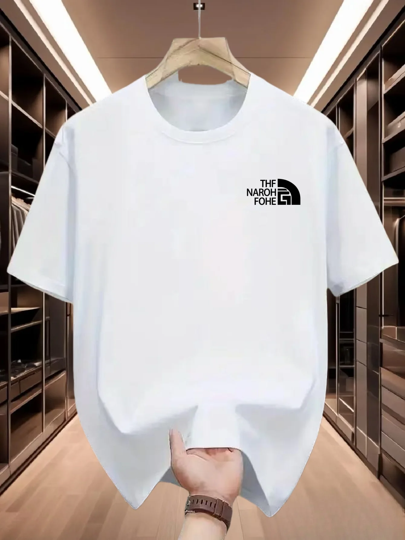 Camiseta de Verano para Hombre, 100% Algodón, Lisa, con Estampado, Cómoda, Suave, Transpirable, Ideal para Usar, Súper Favorecedora de la Figura