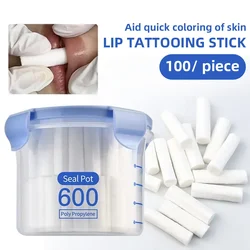100PCS/box Disposable Lip Tattoo Skin Stretching Cotton Stick With Box Semi-Permanent Makeup Lip Embroidery Blush Recovery Tools
