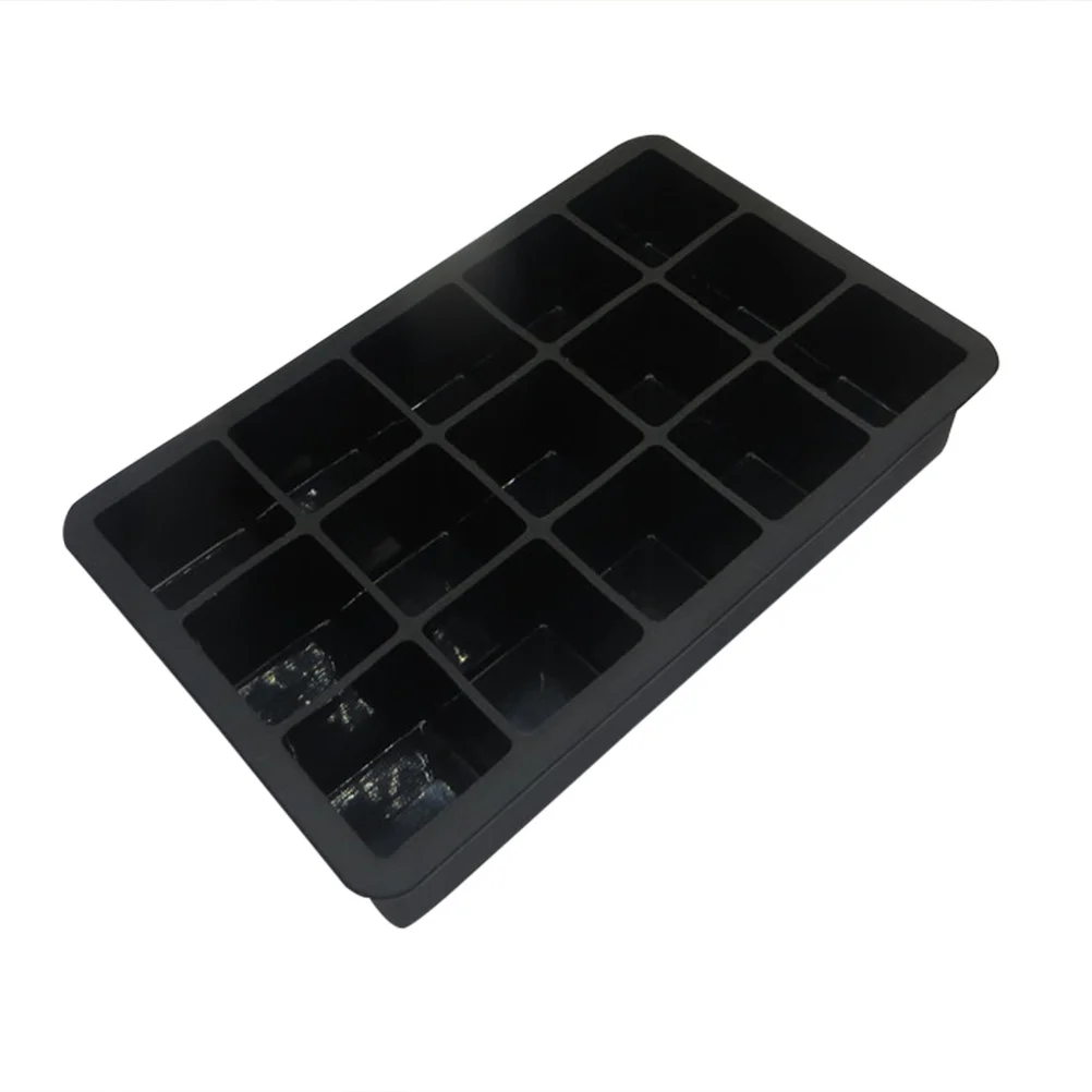 

Silicone Ice Cube Tray Black Flexible Easy-Release Square Shape Mold for Ice Drinks Chocolate Candy Pudding Baking