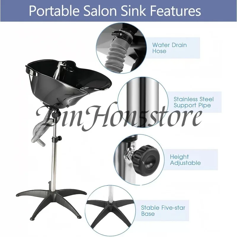 Convenient Vertical Removable Shampoo Hair Salon Lifting Salon Sitting Flush Basin with Bucket