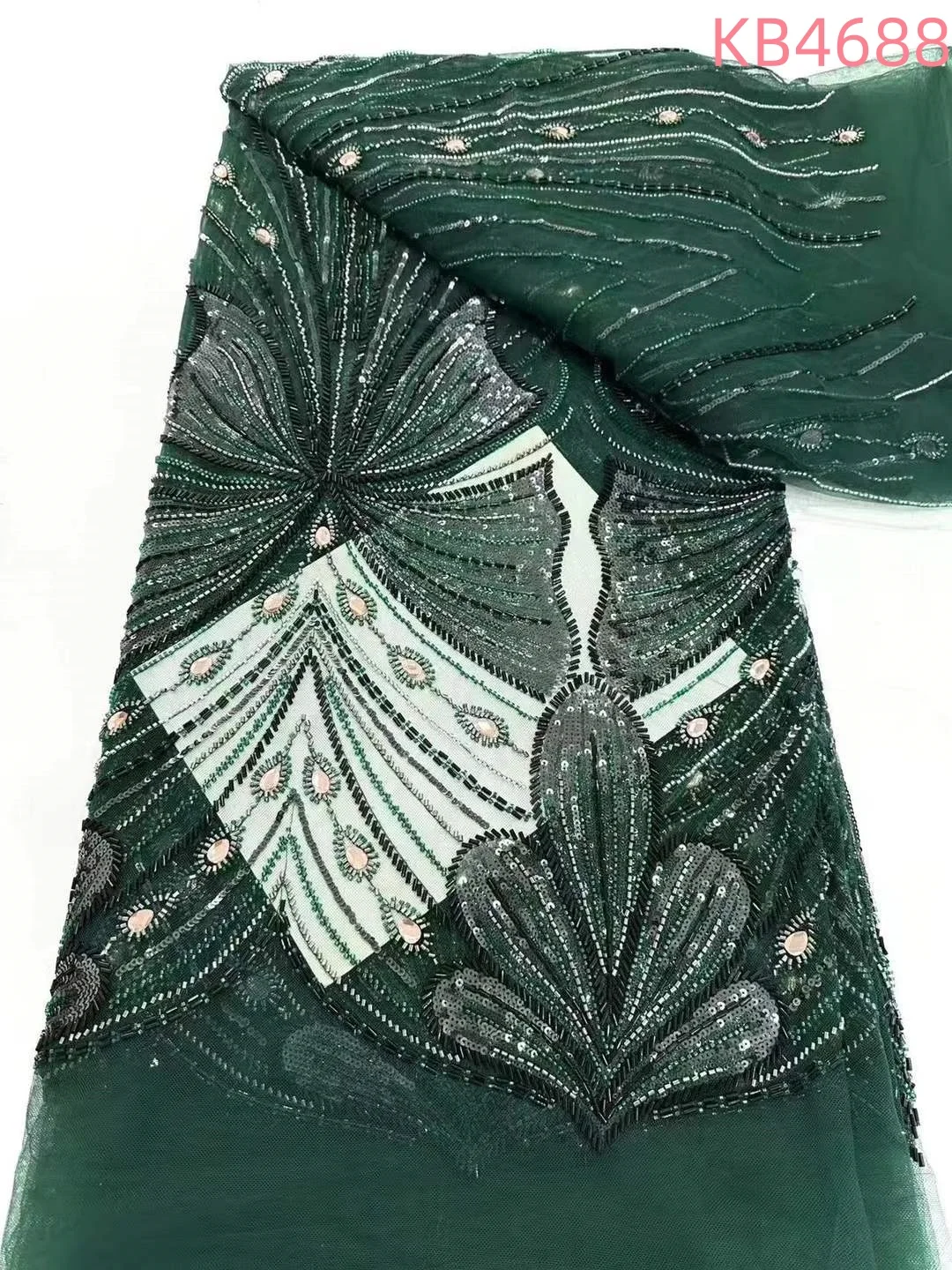 

2025 Luxury Fabric For Dress 5 Yards With Beads Women's Evening Dress Beads Tulle Fabrics For Party Dresses With Rhinestones