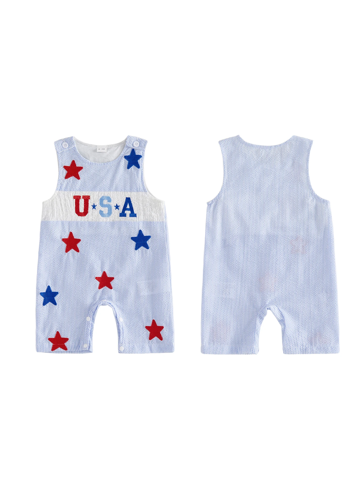 

Комбинезон для младенцев на День независимости: очаровательный комбинезон без рукавов с патриотическим дизайном в виде звезд и полосок для празднования 4 июля.