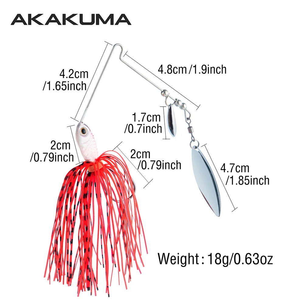 4pcs 18g Spinnerbait Fishing Lure Double Blade Weedless Jig Artificial Hard Bait with Silicone Skirt view 4