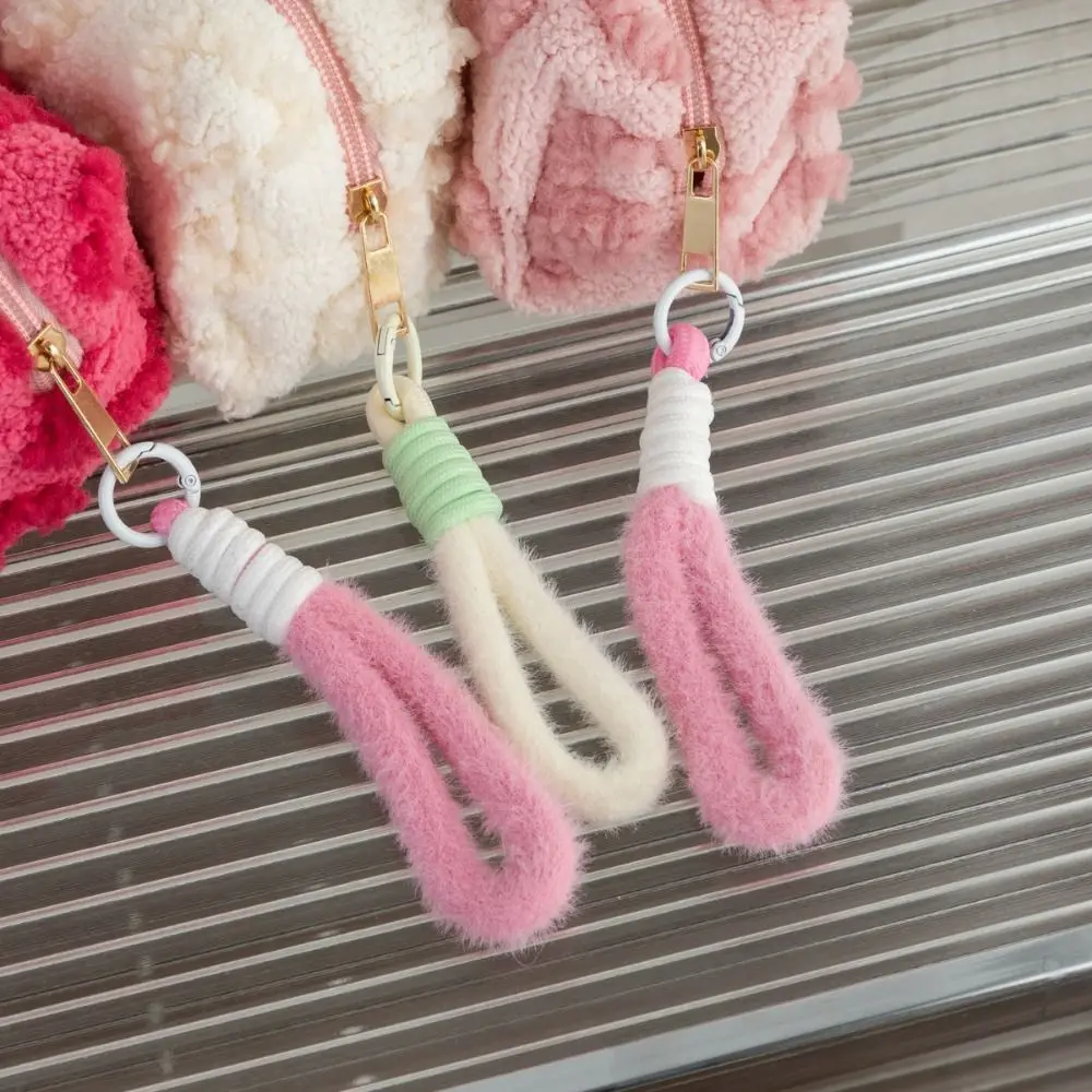 Kawaii Berber Fleece Pencil Case Large Capacity Love Heart Pattern Stationery Bag Lifting Rope Pencil Pouch Student