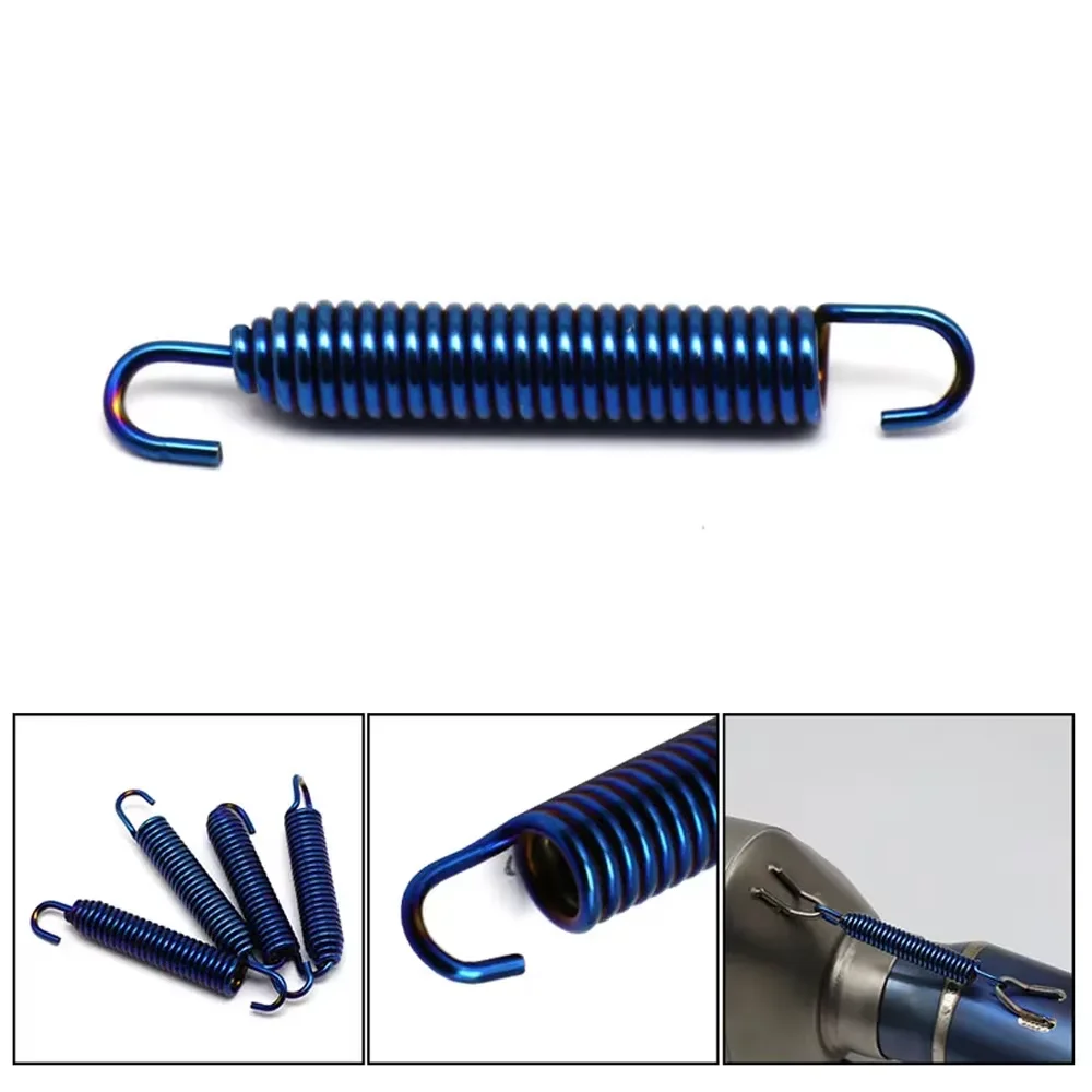 2pcs 43mm-85mm Motorcycle Exhaust Spring Hooks Stainless Steel Exhaust Front Middle Link Pipe Rotatable Metal Colorful Springs