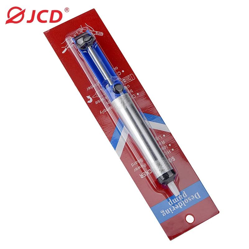 JCD soldering iron pumpit Desoldering Pumps Aluminium Solder Sucker Tool Removal Device Blue Vacuum Soldering Iron Desolder