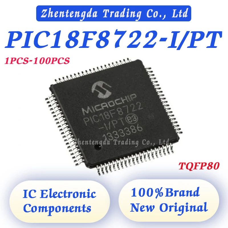 

1PCS-100PCS PIC18F8722-I/PT PIC18F8722-I PIC18F8722 PIC18F 18F8722 IC MCU 8BIT 128KB FLASH 80TQFP