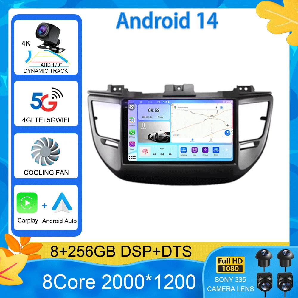

For Hyundai IX35 Tucson 3 2015 - 2018 Android 15 Car Radio Multimedia Video Player Navigation Carplay Autoradio