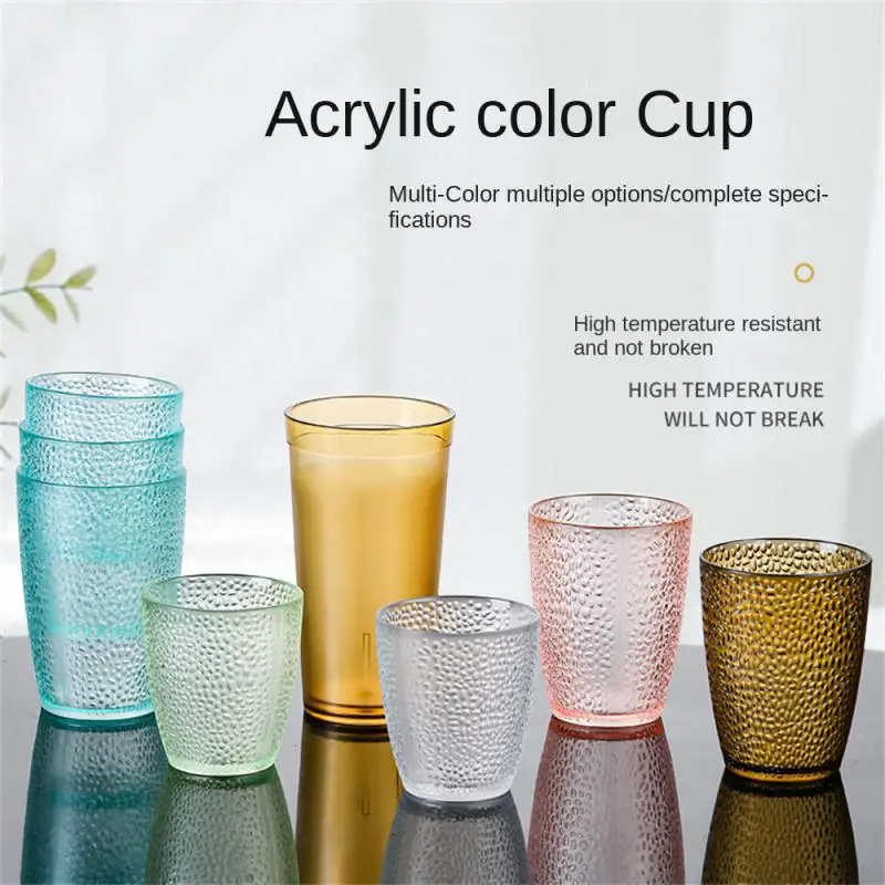 Acrylic Drinking Glasses Set Reusable Drink Tumblers Unbreakable Reusable Plastic Cups Plastic Tumbler Set 270ML Dishwasher Safe