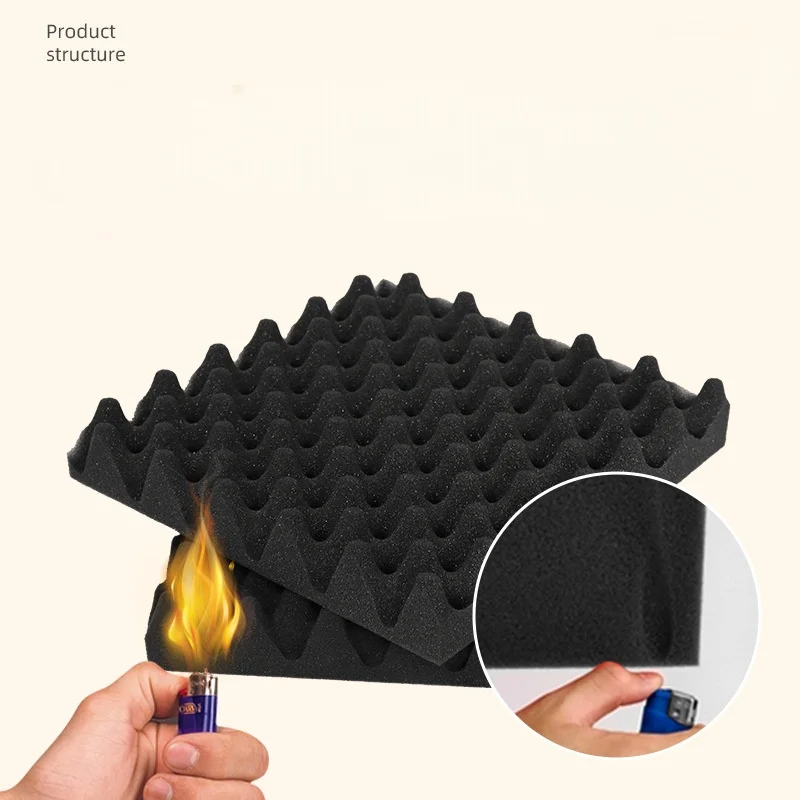 6 Packs Black Self Adhesive Soundproof Wall Sticker Nosie Reduction Polyurethane Foam Sound Insulation Material for Home Decor