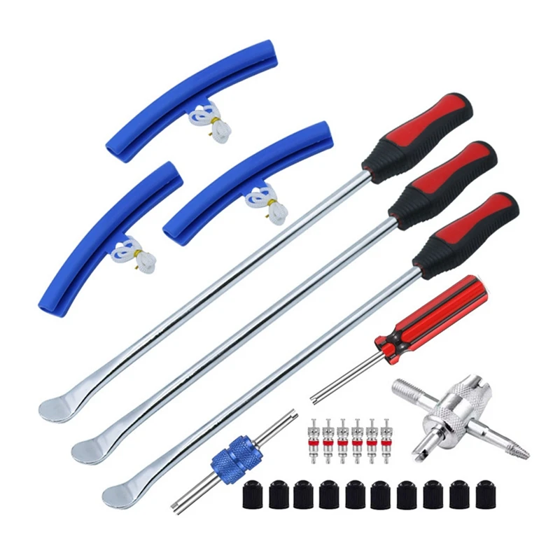 PZHI Tire Spoon Kit 25pc Tire Changing Tool for Motorcycle Dirt Bike Lawn Tractor Bicycle Scooter