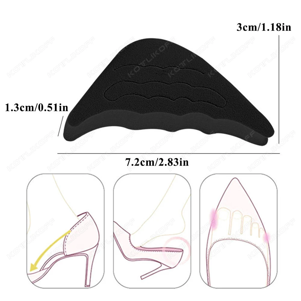8/16개 소프트 스펀지 토 플러그 하프 깔창 재사용 가능한 발가락 필러 신발용 인서트 조절 가능 너무 큰 발 보조 패드 신발 깔창