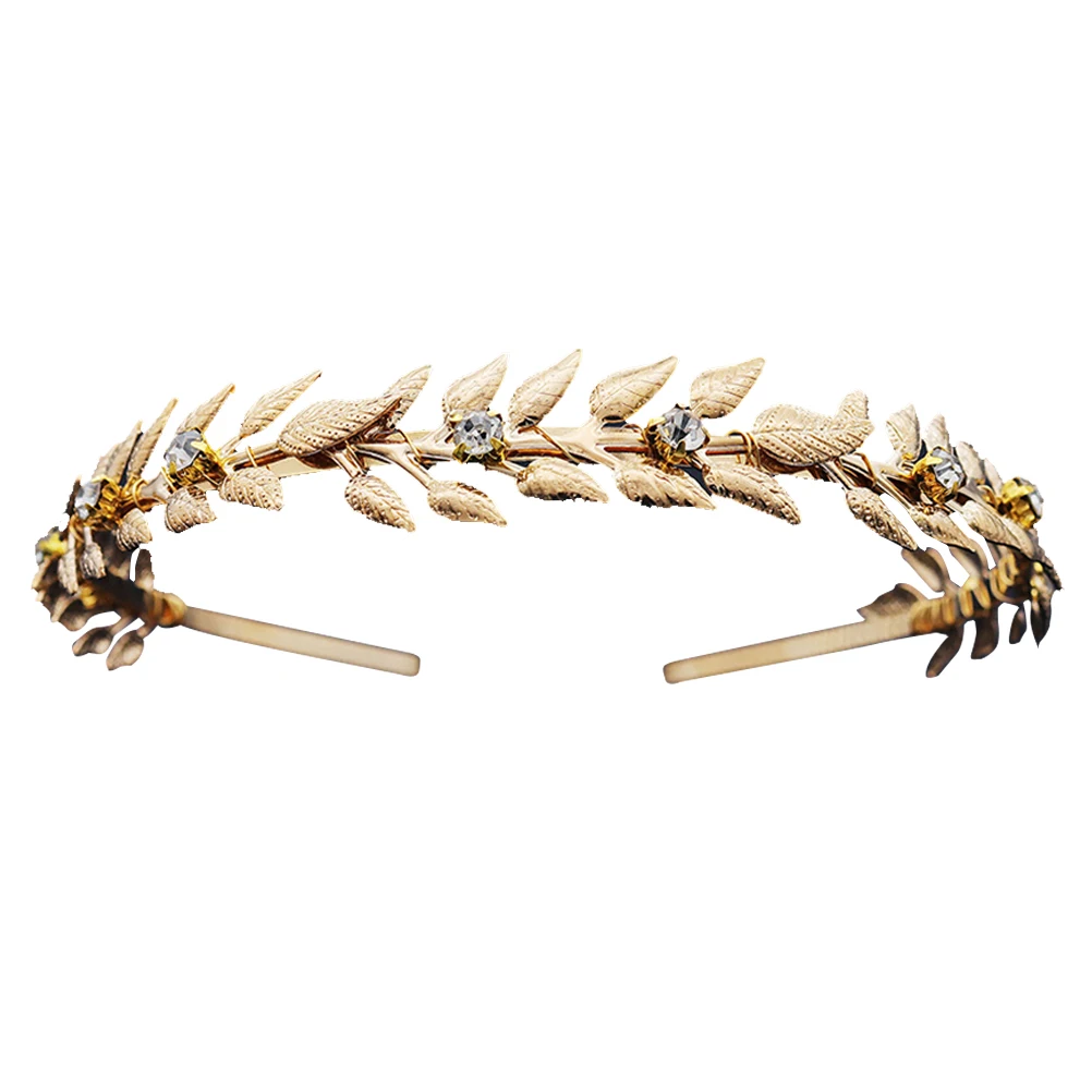 

Retro Headband Headdress Women Hair Bride Gold Hoop Leaf Wedding Alloy Lightweight Durable Engagement Parties JewelryDecoration