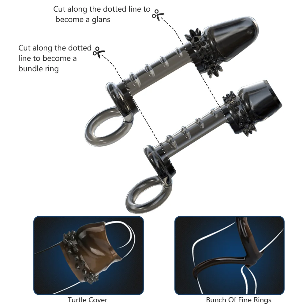 حلقات لقضيب رجالي قابلة لإعادة الاستخدام أكمام من السيليكون لعفة القضيب حلقة لينة لتكبير القضيب ألعاب القذف للبالغين لعبة جنسية للرجال #4