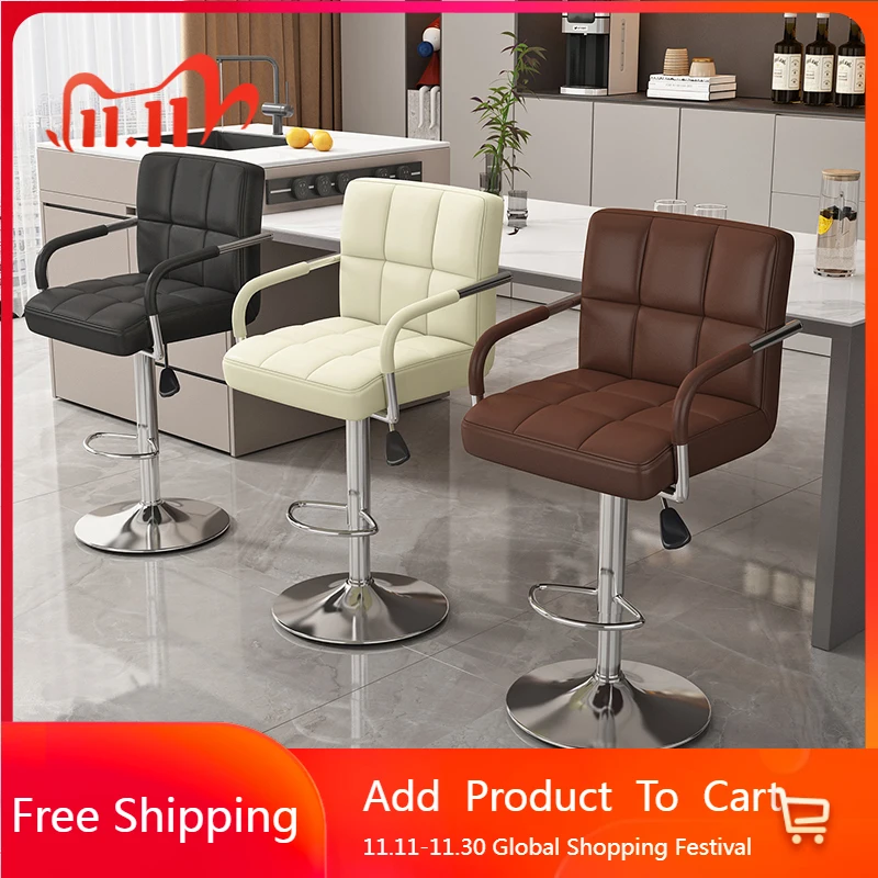 Comfortable Relax Bar Stools Nordic Luxury Retro Party American Unique Bar Stools Ancient Sturdy Soft Metal Banqueta Furniture