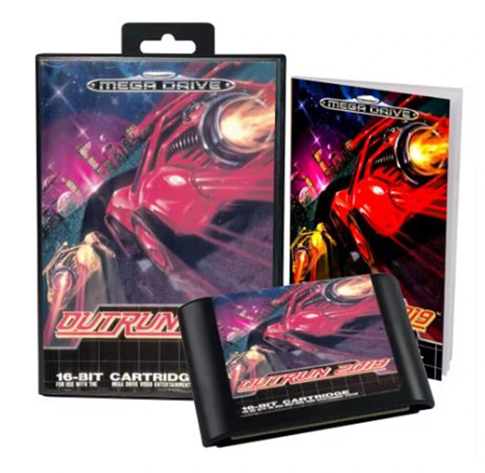Outrun 2019 con caja y manual para cartucho de juego Sega MD de 16 bits, sistema Megadrive Genesis