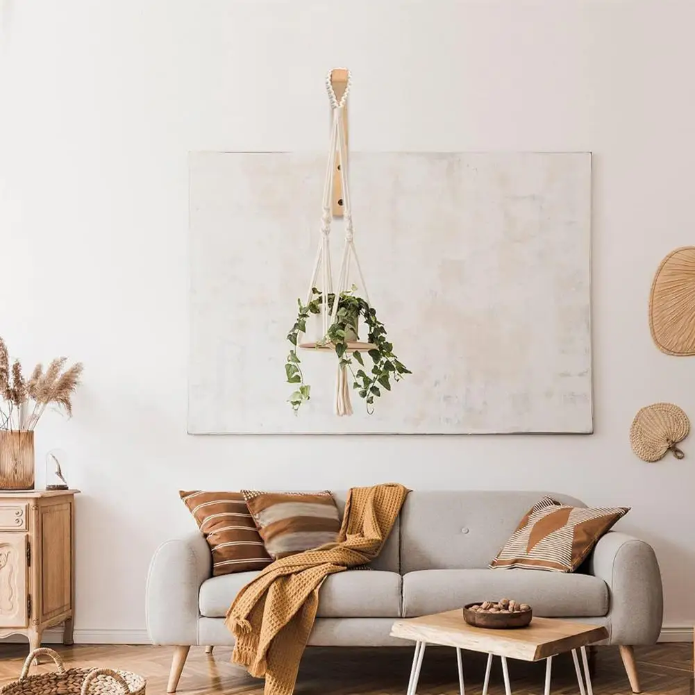 Ağır bitki askı sağlam ahşap duvar bitkisi askıları yerden tasarruf kapalı asma kancaları bitkiler sepetleri için fenerler rüzgar