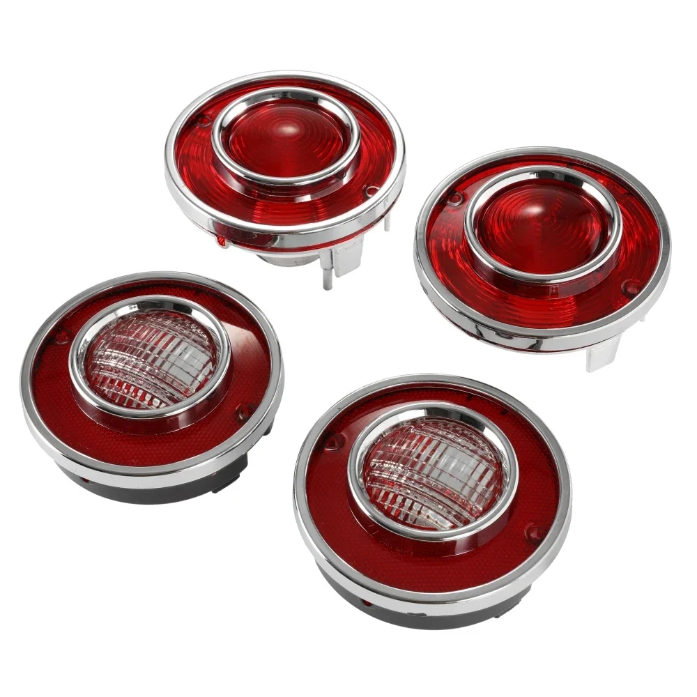 4PCS Tail Lights & Backup Reverse Lights Kit For Chevrolet Corvette C3 5.7L 1975-1979 Rear Light Red Lens (No Bulb)