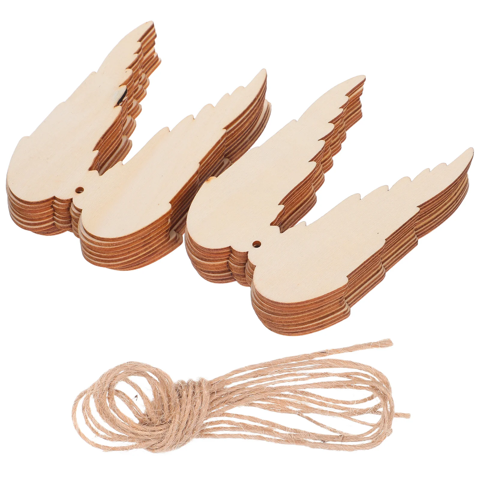 

20Pcs Angel Wings Wooden Cutouts Unfinished DIY Craft Tags for Birthday Wedding Christmas Holiday Party Decoration