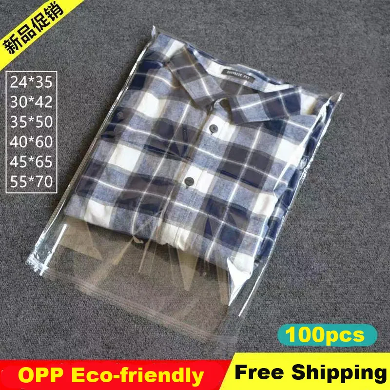 

Thick OPP Self-adhesive Plastic Bag Clothing Packaging Sealable Clear Cellophane Thin Package Shirt Bag Factory wholesale