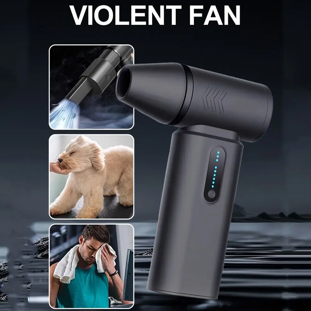 

200000RPM Mini Turbo Jet Fan Brushless Motor High Speed Electric Air Duster 6 Speeds Adjustable Rechargeable