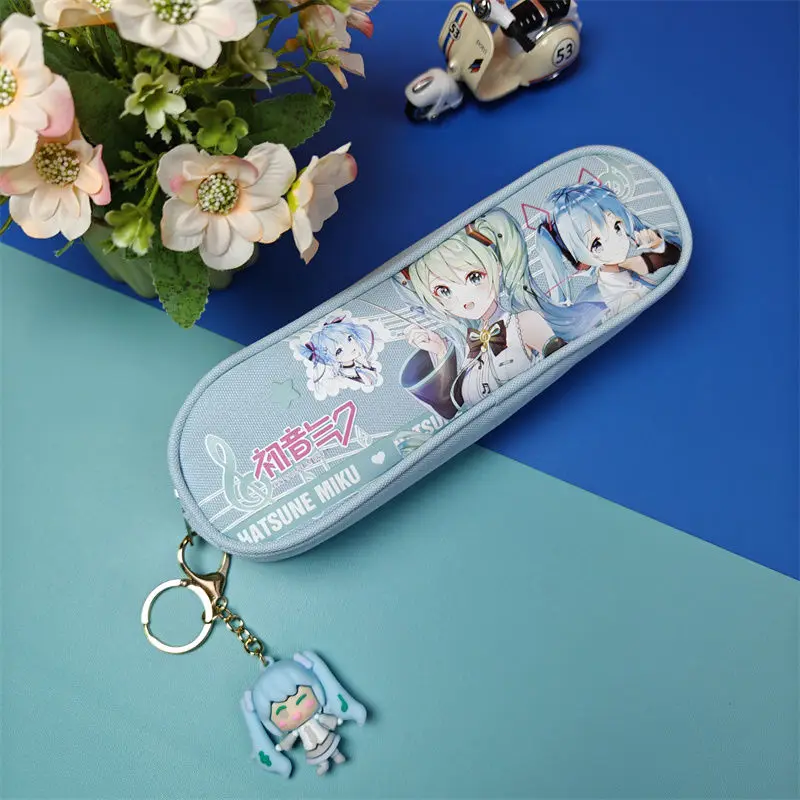 อุปกรณ์ต่อพ่วงอะนิเมะ Hatsune Miku กล่องดินสอการ์ตูนนักเรียนความจุขนาดใหญ่สะดวกเครื่องเขียนกล่องดินสอของขวัญวันหยุด