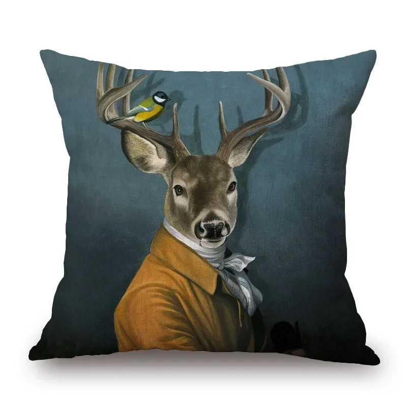 Nordic Fashion Animal Cartoon Printing Cushion Cover Sofa Decoration Pillowcase Bedroom pillow cases throw pillow covers40x40cm