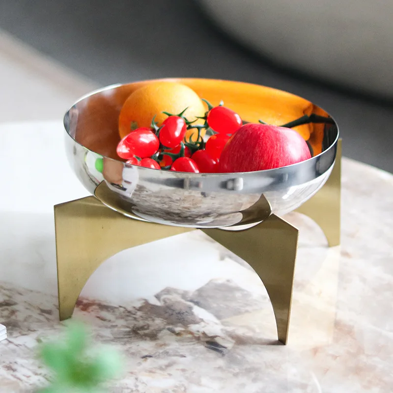 

Art Geometric Cross Support Tall Fruit Plate Ornament Nordic Creative Home Fruit Bowl Creative Style Ornament