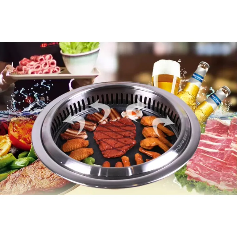 Wholesale Restaurant Equipment 1500W 1800W 2000W Round Korean Bbq Grill Smokeless Barbeque Grill