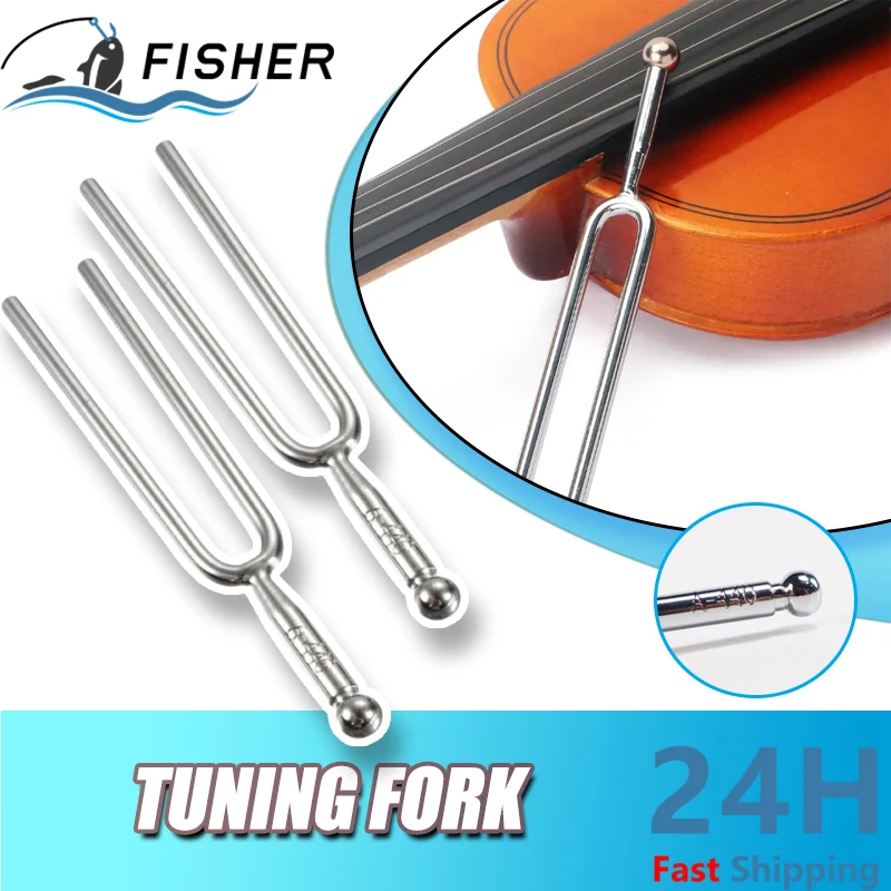 Tuning Fork Stainless Steel 440Hz A Tone Stainless Steel Violin Tuner Hammer Healing Sound Percussion Instrument Part Musical