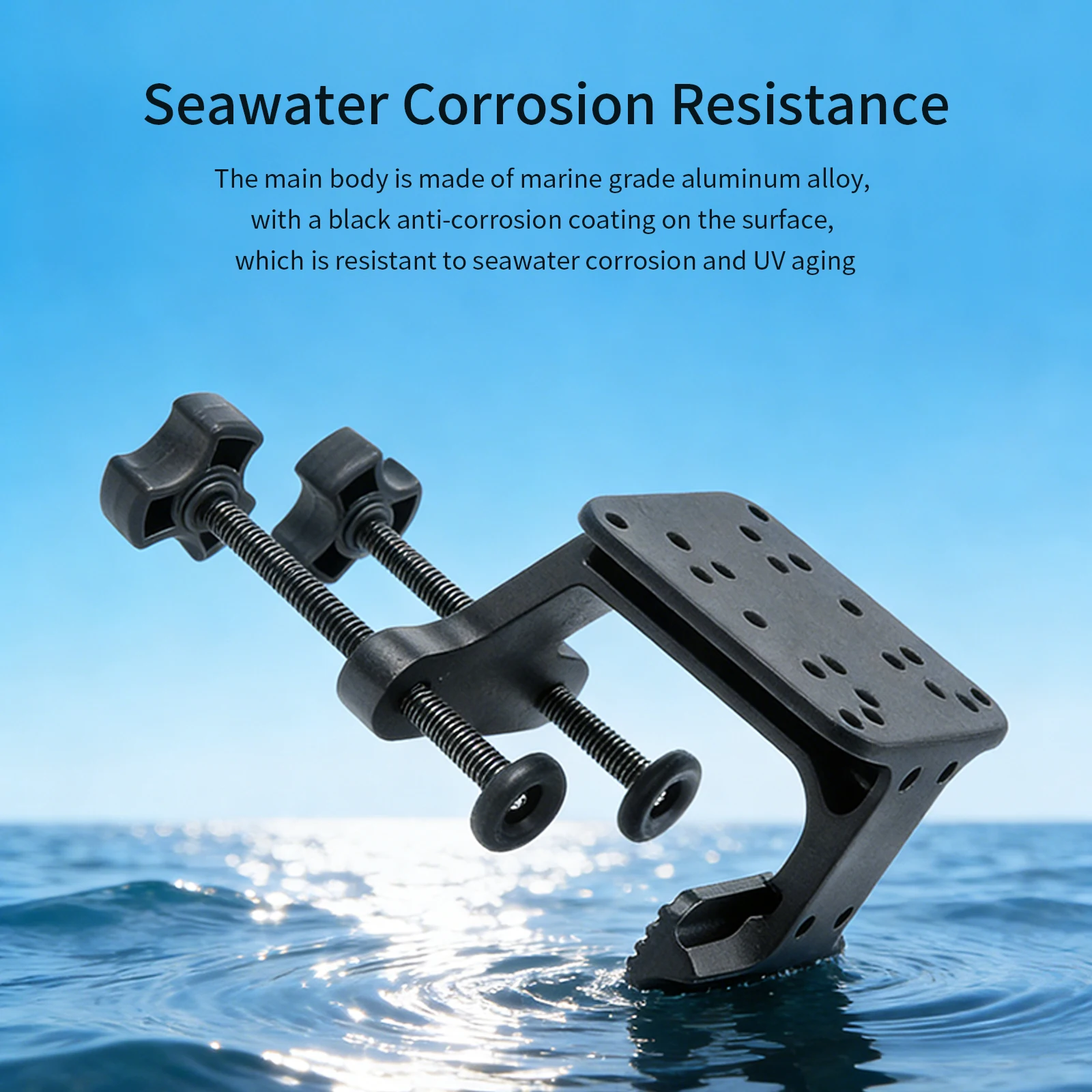 vin2026-new-marine-fish-finder-with-marine-grade-aluminum-g-type-clamp-bracket-heavy-duty-drill-free-adjustable-mounting-base