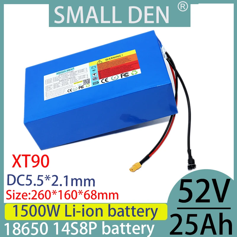 

18650 14S8P 52V 25AH Lithium ion Battery Pack 1500W Rechargeable Battery Large Capacity+58.8V 2A 3A 5A Charger High Power