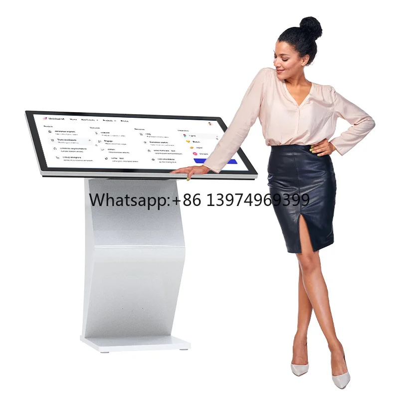 HUSHIDA 43 Inch Portable All in One Computer Interactive Information Lcd Advertising Player Digital Kiosk Touch Screen