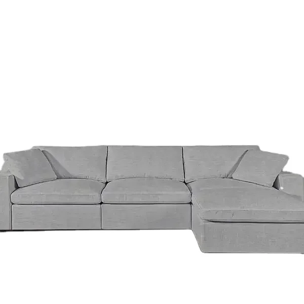 European Luxury Fabric L Shape Corner Sofa Chaise Modular Sectional Living Room Cloud Sofa