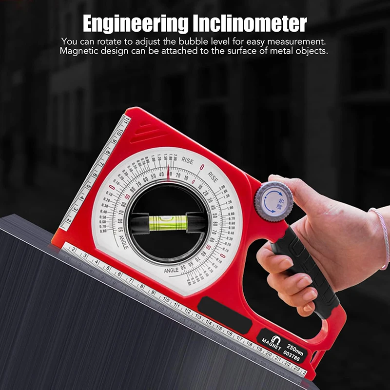 Level Slope Angle Gauge, Digital Level Engineering Slope Level Meter Angle Slope Measuring Tool Multifunction Inclinometer 0-180