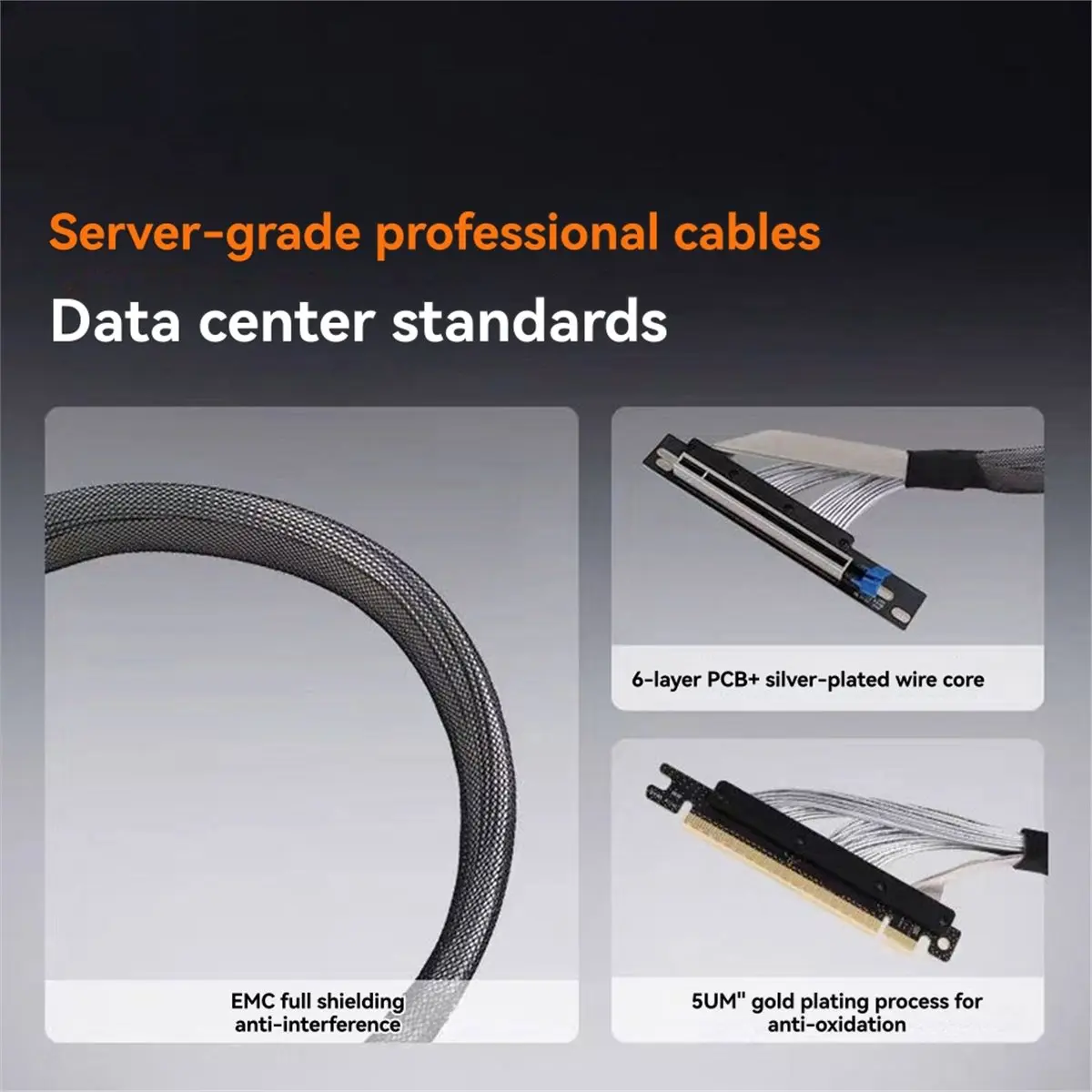 【To&On-e】 PCIE5.0X16 Graphics Card Extension Cable 90° 128GB/S for GPU Ai Server Smart Artificial Intelligence Acquisition Card