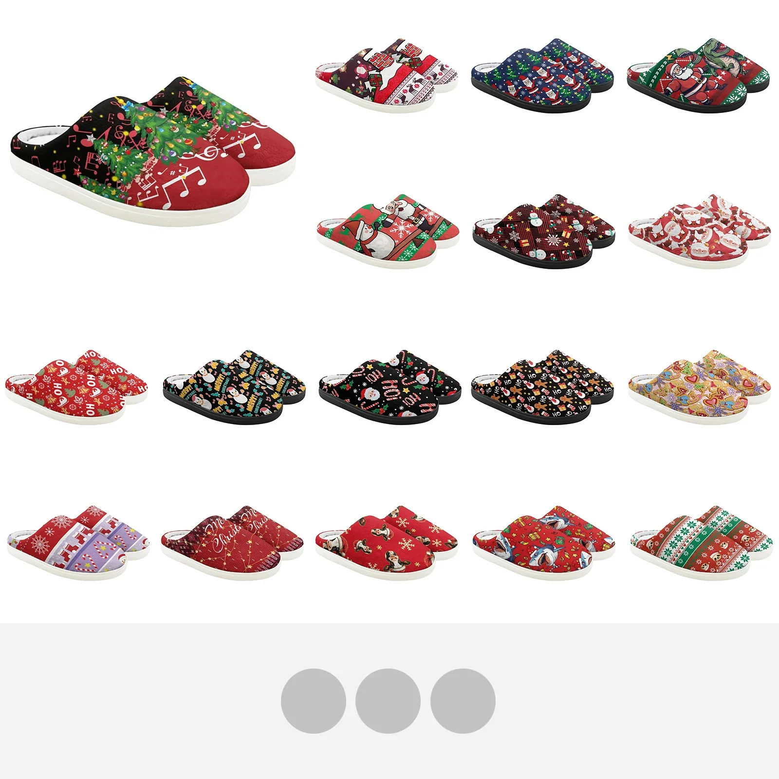 High Quality Christmas Flannel Cotton Slippers Children Indoor Comfortable Keep Warm Fuzzy Slippers TPR Sole Anti-Slip Design