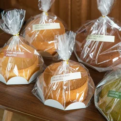 10 pcs Chiffon Cake packaging DIY baking bags cake paper box for Bakery Cholocate candy food Packing Bag 6/8 inch