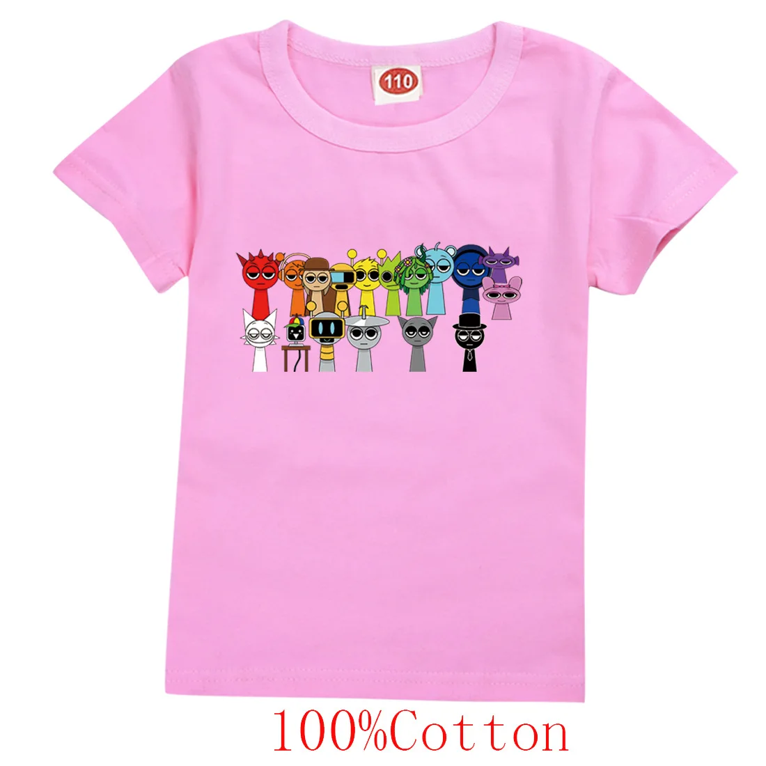 Camisetas Sprunki T Shirt Kids Horror Game Incredibox T-shirt Toddler Girls Short Sleeve Tops Boys Cartoon Clothes Children Tees