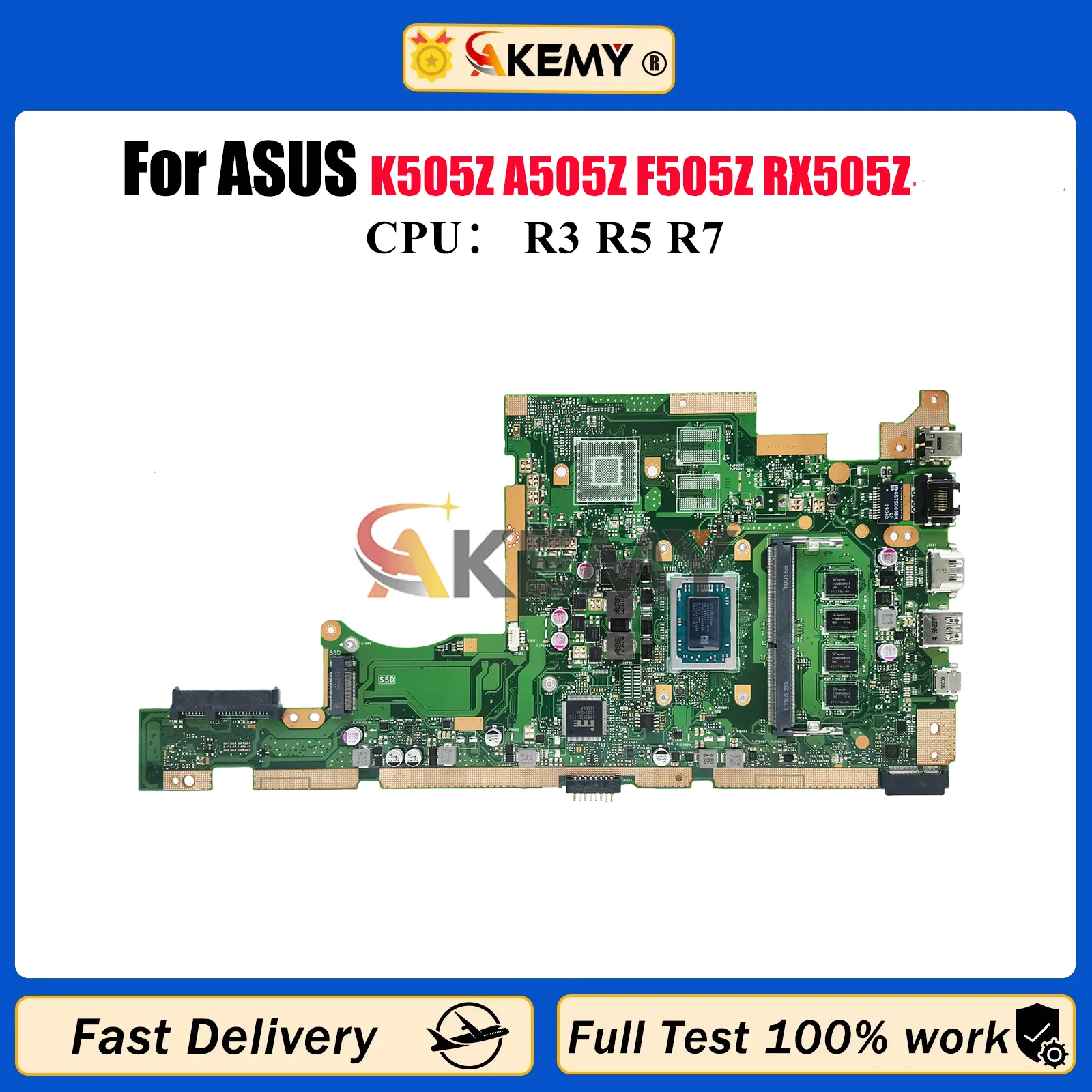 

X505ZA Материнская плата для ноутбука ASUS VivoBook X505Z K505Z A505Z F505Z RX505Z X505ZA Материнская плата с процессором R3 R5 R7 100% tests OK stk