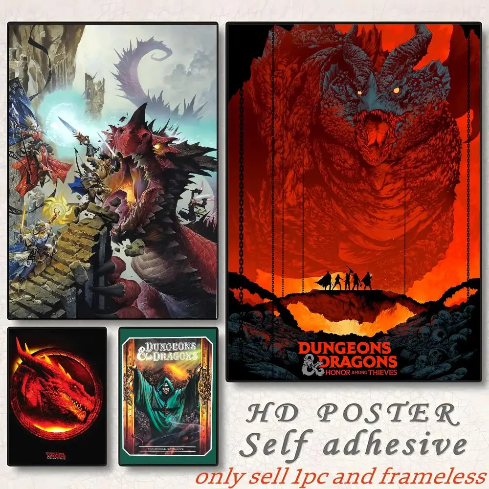 Games Dungeons and Dragons-D Poster Art painting with prints Home bedroom bar Outdoor places living room decoration gift